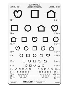 LEA™Symbole - Lichtdurchlässige Sehtafel Ferne mit 12 Linien, 4 m