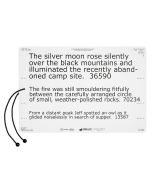 Lesetafel, englischer Text