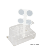 transparenter Aufbewahrungsständer für 6 Flipper mit einem Flipper als Beispiel der nicht enthalten ist